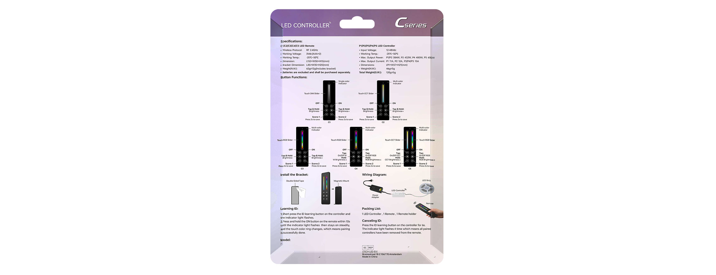 C Series LED Dimmer Controller Kit C1+P1(Single-zone)
