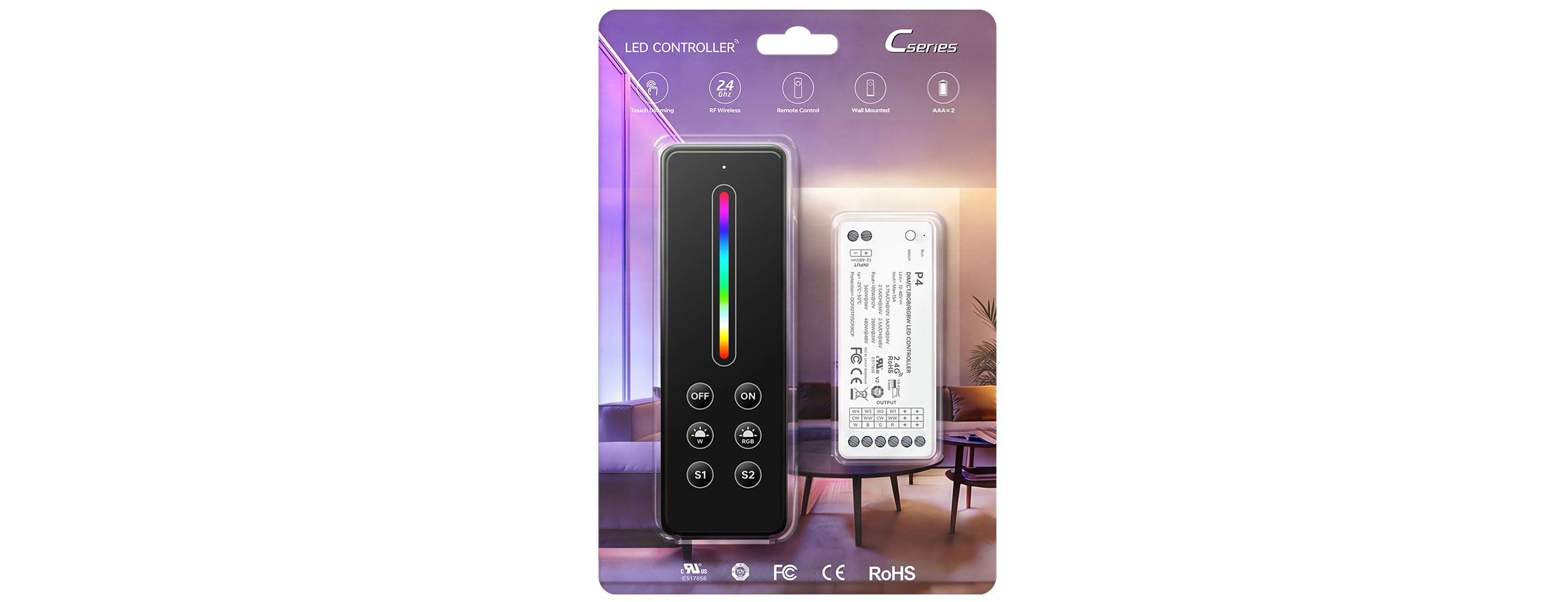 C Series RGBW LED Color Controller Kit C4+P4(Single-zone)