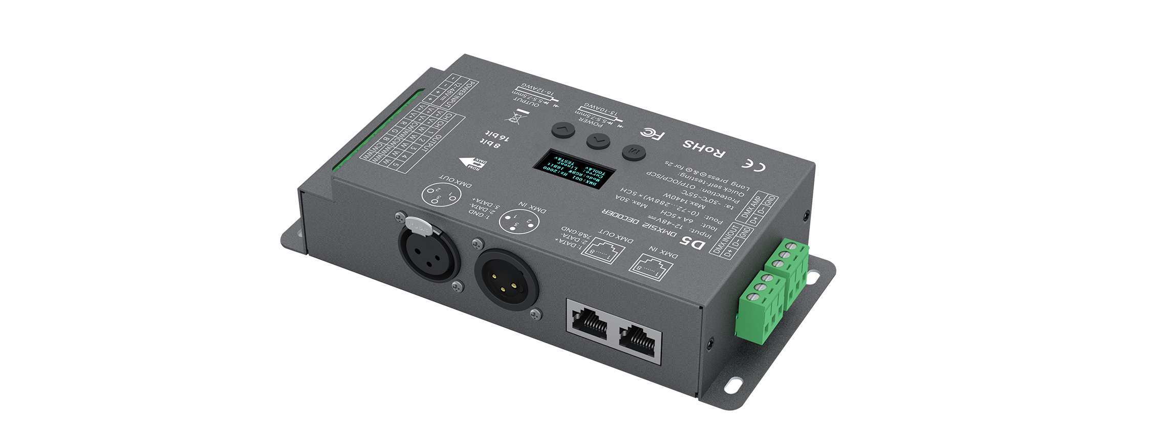 12-48VDC 5CHx6A CV DMX512/RDM Decoder D5