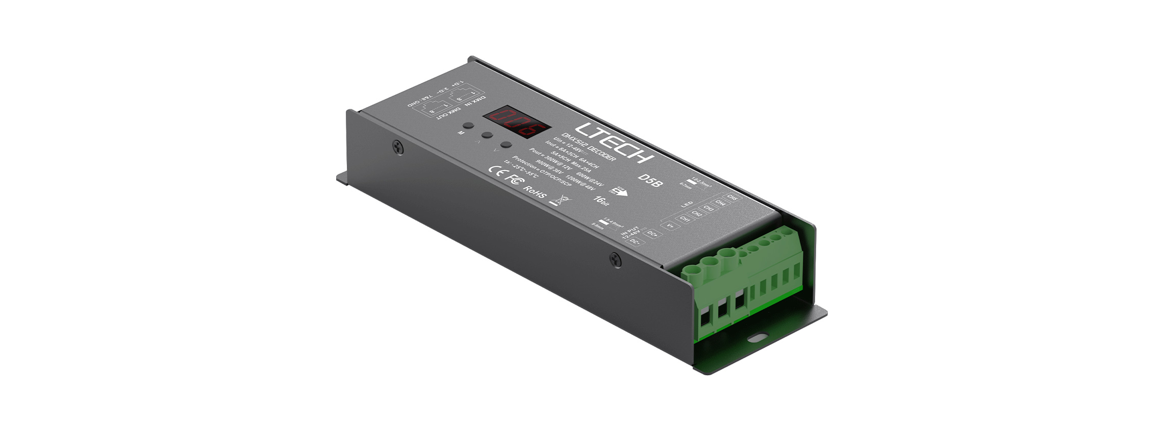 5CH CV DMX/RDM Decoder D5B（RJ45 DMX interfaces）