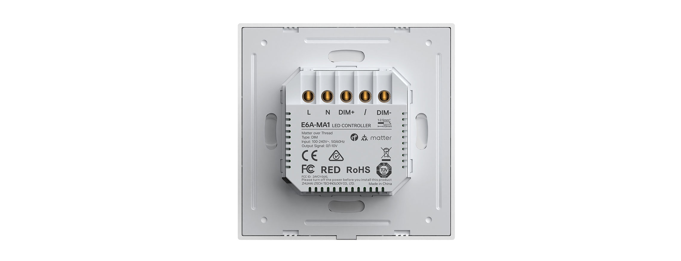 NFC可编程 Matter-0-10V 调光旋钮面板 E6A-MA1