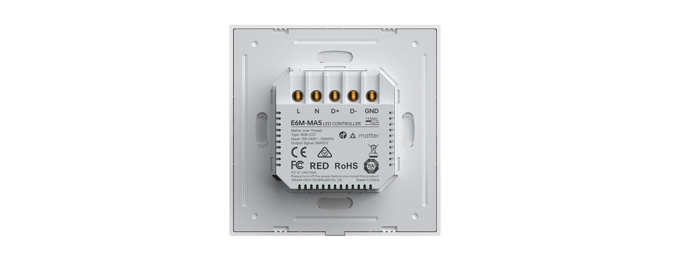 NFC可编程 Matter-DMX512 RGBCW旋钮面板 E6M-MA5