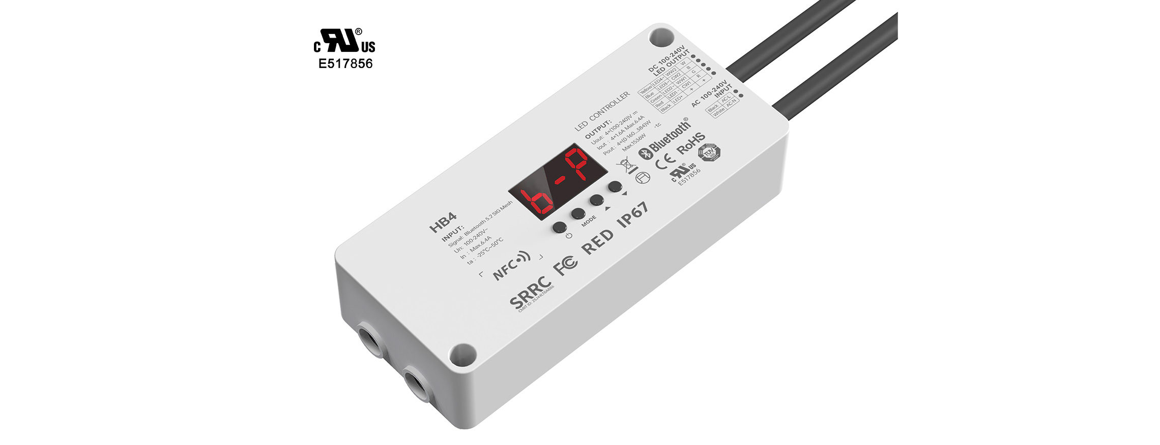 4CH NFC Waterproof Bluetooth5.2  High-voltage LED Controller HB4