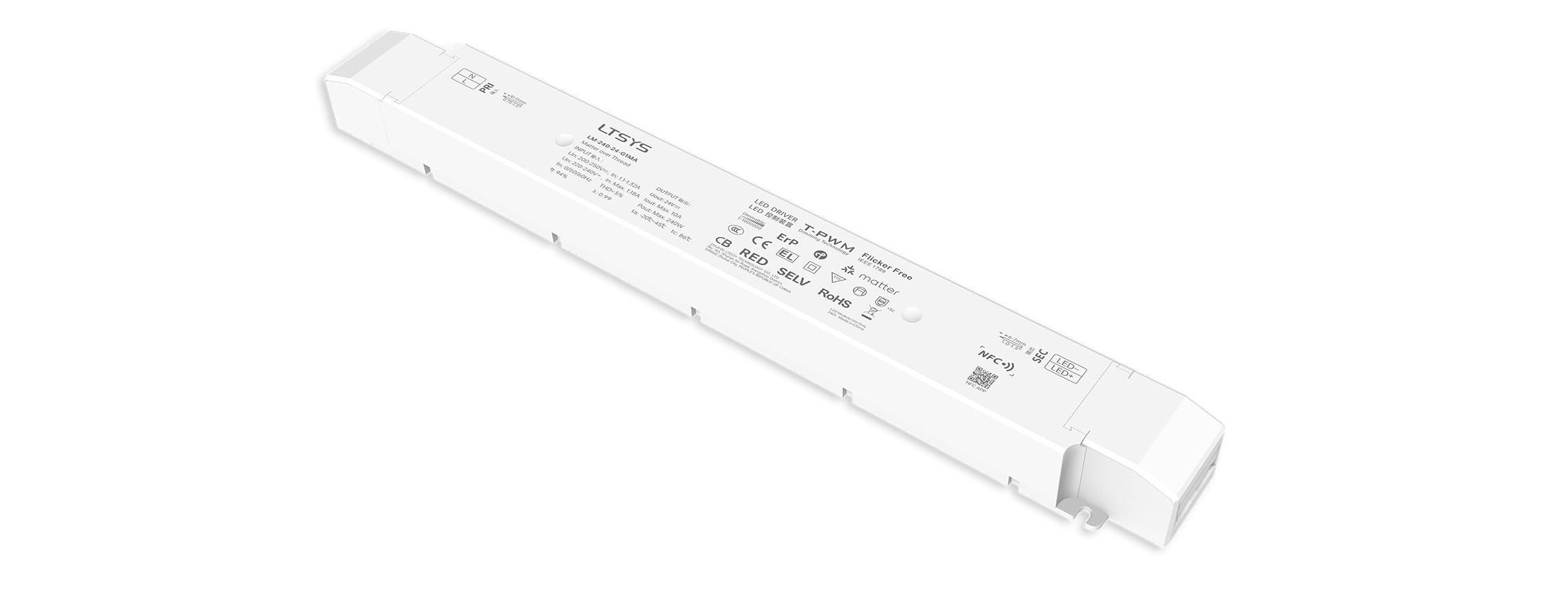 240W 24V NFC CV Matter LED Driver LM-240-24-G1MA
